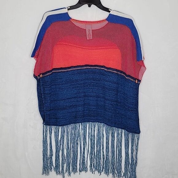 Free People Sunset Fringe Poncho Size XS/S - Picture 10 of 10